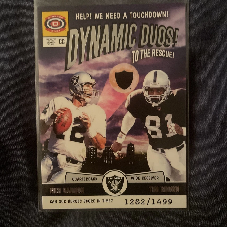 2001 Dynagon Dynamic Duos Rich Gannon Tim Brown Ser# 1282/1499 #15 - Image 1 of 2
