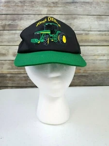 John Deere Tractors Rare K Products Black Trucker Snapback Hat Cap USA - Picture 1 of 10