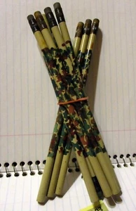 10 NEW CAMMOFLOUGE Cammo Hunter Green & Tan Pencils Made in USA by DIXON - Picture 1 of 4