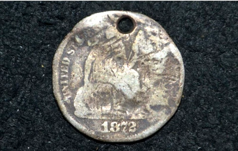 1872 Seated Liberty Dime ** VG/FINE Details * Free Shipping Cover