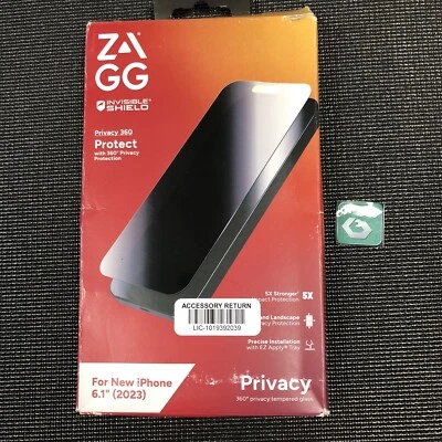 Protector de pantalla de privacidad ZAGG InvisibleShield Privacy 360 para iPhone 15 Foto 1 de 2