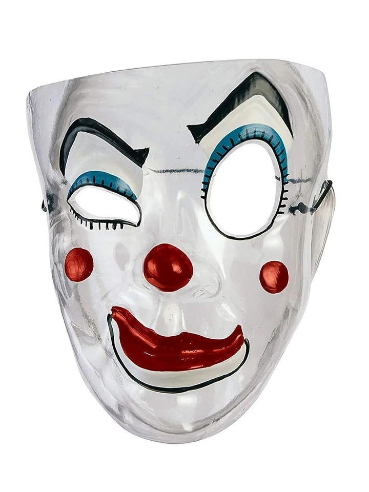 Male Clown Plastic Mask Circus Carnival Fancy Dress Halloween Costume Accessory - Image 1 of 1