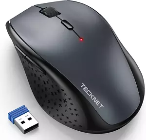 TECKNET Wireless Mouse, 2.4G USB Computer Mouse with 6-Level Adjustable 3200 DPI - Picture 1 of 6