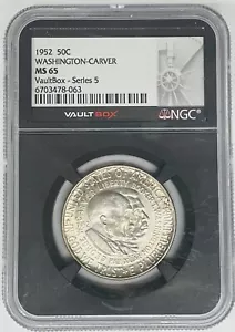 1952 Washington-Carver Commemorative Half Dollar NGC MS 65 Vault Box - Picture 1 of 2