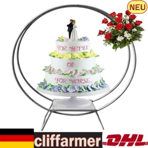 Porta torta a forma di arco 80 cm fiori frutta dessert rack decorazione festa argento - Foto 1 di 11