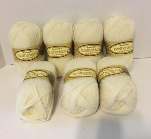 LOT 7 Brunswick Heatherblend Shetland Look 1.75oz Ecru 80% Orlon 20%Virgin Wool - Picture 1 of 5