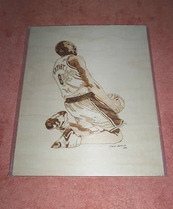 NBA: Imagen de madera quemada hecha a mano de Kobe Bryant Lakers INCREÍBLE ÚNICA EN SU TIPO - Imagen 1 de 1