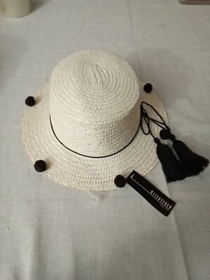 MAISONCOCO Nueva York. Sombrero de paja blanco, nuevo  Foto 1 de 4