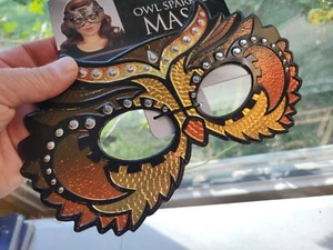 Adult OWL Sparkle Mask ~ Mardi Gras ~ Theatre ~ Cosplay ~ BRAND NEW Mask - Picture 1 of 8