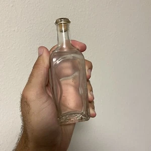 Botella antigua con tapa de corcho de vidrio transparente Nonspi Medicine, en relieve, corcho parcial - Imagen 1 de 5