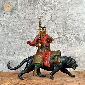 china Master made Bronze Carving God of Wealth Zhao Gongming statue 铜雕武财神赵公明财神 - Picture 1 of 13