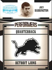 2005 Gridiron Gear Performers Platinum Holofoil Card #26 Joey Harrington /25