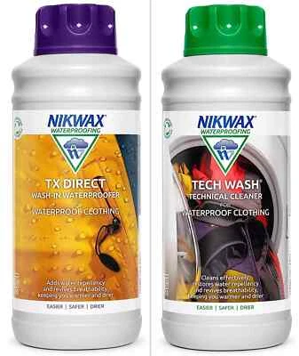 Nikwax Tech Wash and TX Direct Twin Pack - 2x 1Litre, Free Next Day Delivery - Image 1 of 4
