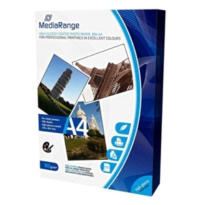 100 MediaRange A4 jednostronny połysk atramentowy A4 160 gsm papier fotograficzny MRINK105 - Zdjęcie 1 z 2