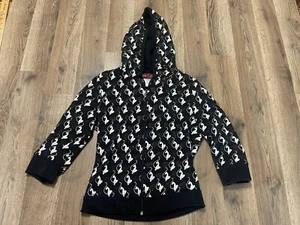 Baby Phat Hoodie, Girl's Size Medium, Black White Gold, Full Zip, Cats Diamonds - Picture 1 of 9