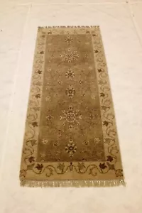 High Twist Hand Knotted Veg Dye Oriental Authentic Runner Rug 2'6" x 6'1" ft - Picture 1 of 9