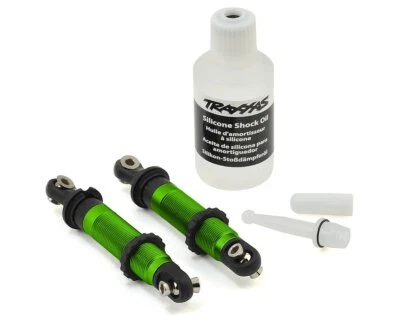 Traxxas Part #8260G: Shocks (2), GTS, green-anodized (with spring retainers) - Image 1 of 2