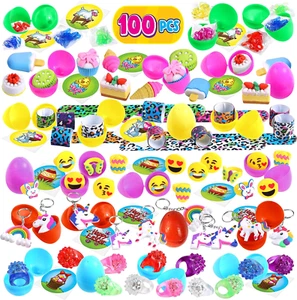 Giraffe 100 Pack Premium Prefilled Easter Eggs - Toy Filled Bulk Plastic Eggs fo - Picture 1 of 12