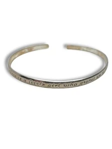 Sterling Silver Inspirational Mother Daughter Saying Cuff Bracelet - Picture 1 of 7
