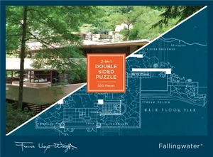 Frank Lloyd Wright Fallingwater 2-Sided 500 Piece Puzzle - Picture 1 of 1