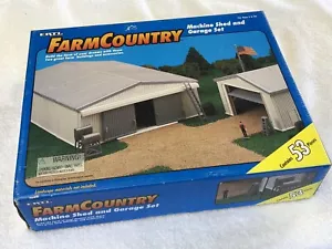1/64 Scale Ertl Farm Country Grey & White Machine Shed and Garage Set BRAND NEW - Picture 1 of 13