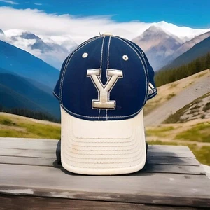 Yale University Bulldogs Fitted Hat Size L & XL adidas White Navy Baseball Cap - Picture 1 of 11