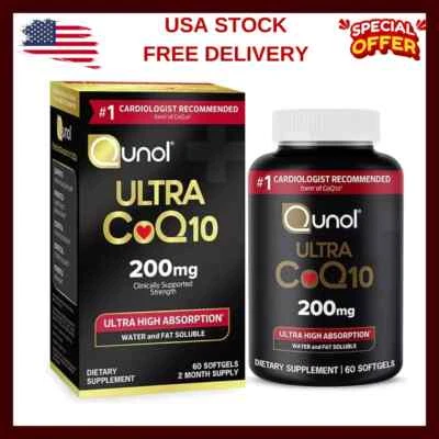 Cápsulas blandas Qunol Coq10 200 mg, Ultra Coq10 - Coenzima de absorción ultra alta Q10 Sup Foto 1 de 4