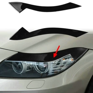 2x Piano Black Car Headlight Eyebrow Molding Trim For BMW Z4 E89 2009-2015 - Picture 1 of 7