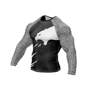 BJJ Rash Guard Running Cycling Compression Top Full Sleeve Jaguar Rashguard - Picture 1 of 4