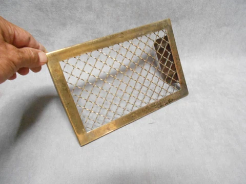 Vintage French Brass HEATING GRATE VENT PLAQUE Cover