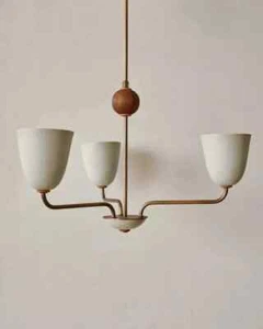 Lola Chandelier, handmade 3 light Walnut ball Large Ceiling décor fixture - Picture 1 of 10