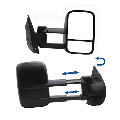 Par de espejos retrovisores abatibles de ajuste manual para 07-13 Chevy Silverado 1500 2500 3500 Foto 1 de 4