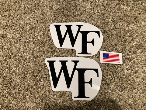 Wake Forest Demon Deacons Full Size FS Football Helmet Decals With Flag Cover