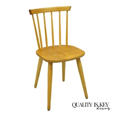 Sillas laterales vintage modernas de mediados de siglo con respaldo de husillo de arce abedul (individuales) Foto 1 de 4