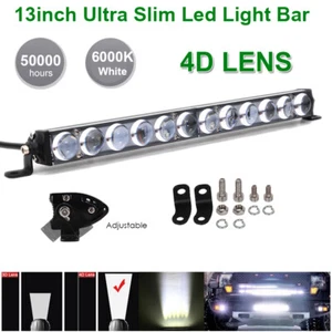 Barra de luces de trabajo LED ultra delgada 4D de 13 pulgadas una fila para conducir todoterreno automóviles camiones - Imagen 1 de 9