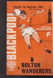Blackpool FC Football Program September 7 1968 v Bolton Wanderers - Picture 1 of 1