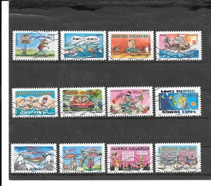 FRANCE 2015.BONNES VACANCES.SERIE COMPLETE DE 12 TIMBRES AUTOADHESIFS OBLITERES  - Imagen 1 de 1