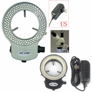 Lampadine LED regolabili 144 microscopio anello luce illuminatore lampada spina USA durevole - Foto 1 di 34