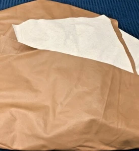 Brown felt backed vinyl faux leather fabric remnant 54x55" costume crafts sewing - Picture 1 of 3