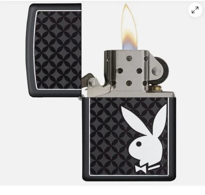 Ветрозащитная черная матовая зажигалка Zippo с кроликом Playboy, 29578/ #76 - Изображение 1 из 4