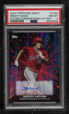 2023 Topps Pro Debut Future Cornerstones Red Foil /10 Brady House PSA 8 Auto - Image 1 of 2