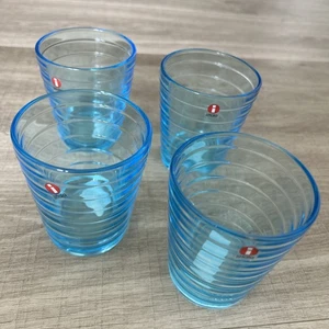 Iittala Aino Aalto Glas Becher 220cl hellblau 4er Set Auslaufmodell NEU  - Bild 1 von 4
