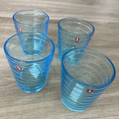 Iittala Aino Aalto Glas Becher 220cl hellblau 4er Set Auslaufmodell NEU  - Bild 1 von 4