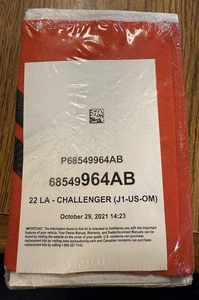 2022 DODGE CHALLENGER OWNERS MANUAL KIT 68549964AB NEW SEALED COMPLETE OEM - Picture 1 of 2