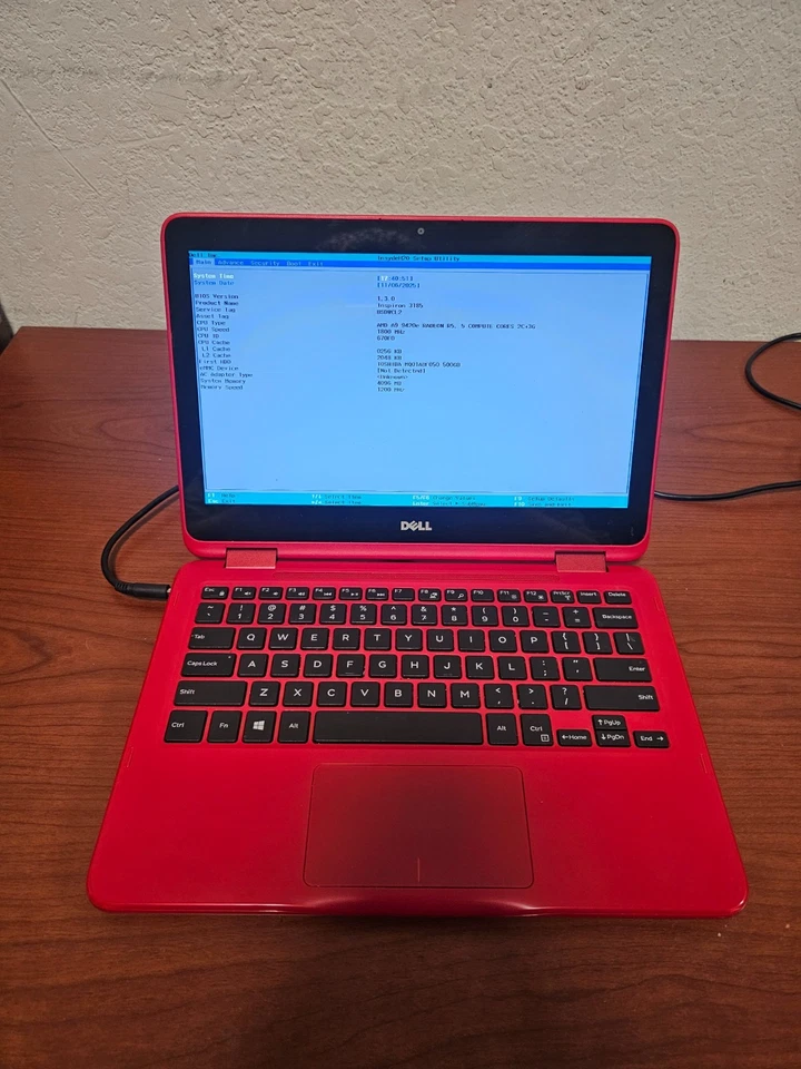 DELL Inspiron 3185 Touch Laptop (Red, AMD A9, 4 GB/500 GB, No OS) - READ! - Image 1 of 4