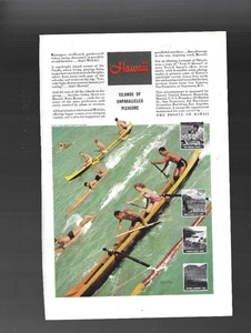 ALTE WERBUNG 30er Jahre HAWAII Inseln des unvergleichlichen Vergnügens Zeitschriftenanzeige - Bild 1 von 1