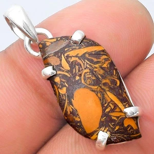 Natural Coquina Fossil Jasper - India 925 Sterling Silver Pendant Jewelry P-1013 - Picture 1 of 5