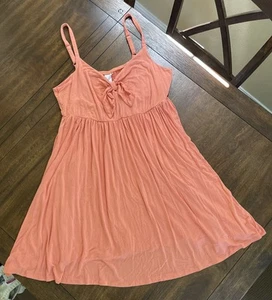 Torrid Super Soft Knits Dress Size 2X (2) Smocked Skater Peach Boho Stretchy - Picture 1 of 11