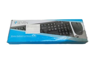 V7 Wireless Keyboard and Mouse Combo, Black, UK QWERTY (CKW200UK) - Picture 1 of 2
