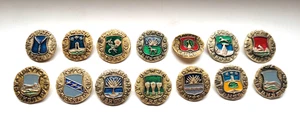 Antigua Rus, escudos de armas de ciudades de la URSS Conjunto de 14 insignias soviéticas rusas - Imagen 1 de 7